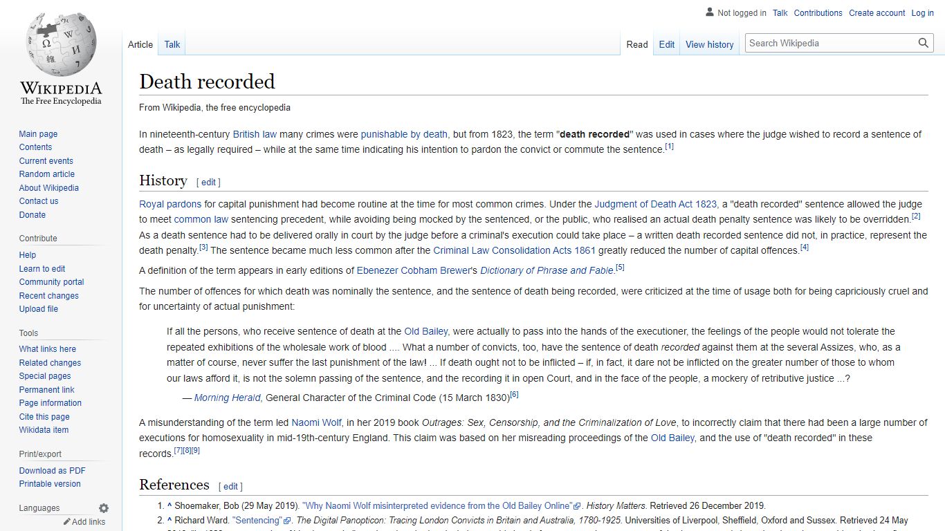 Death recorded - Wikipedia